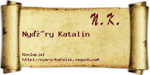 Nyáry Katalin névjegykártya